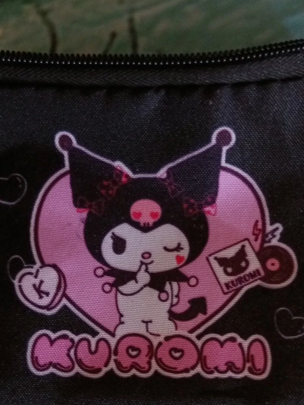 Kuromi Kids Black and Pink Zip Pouch